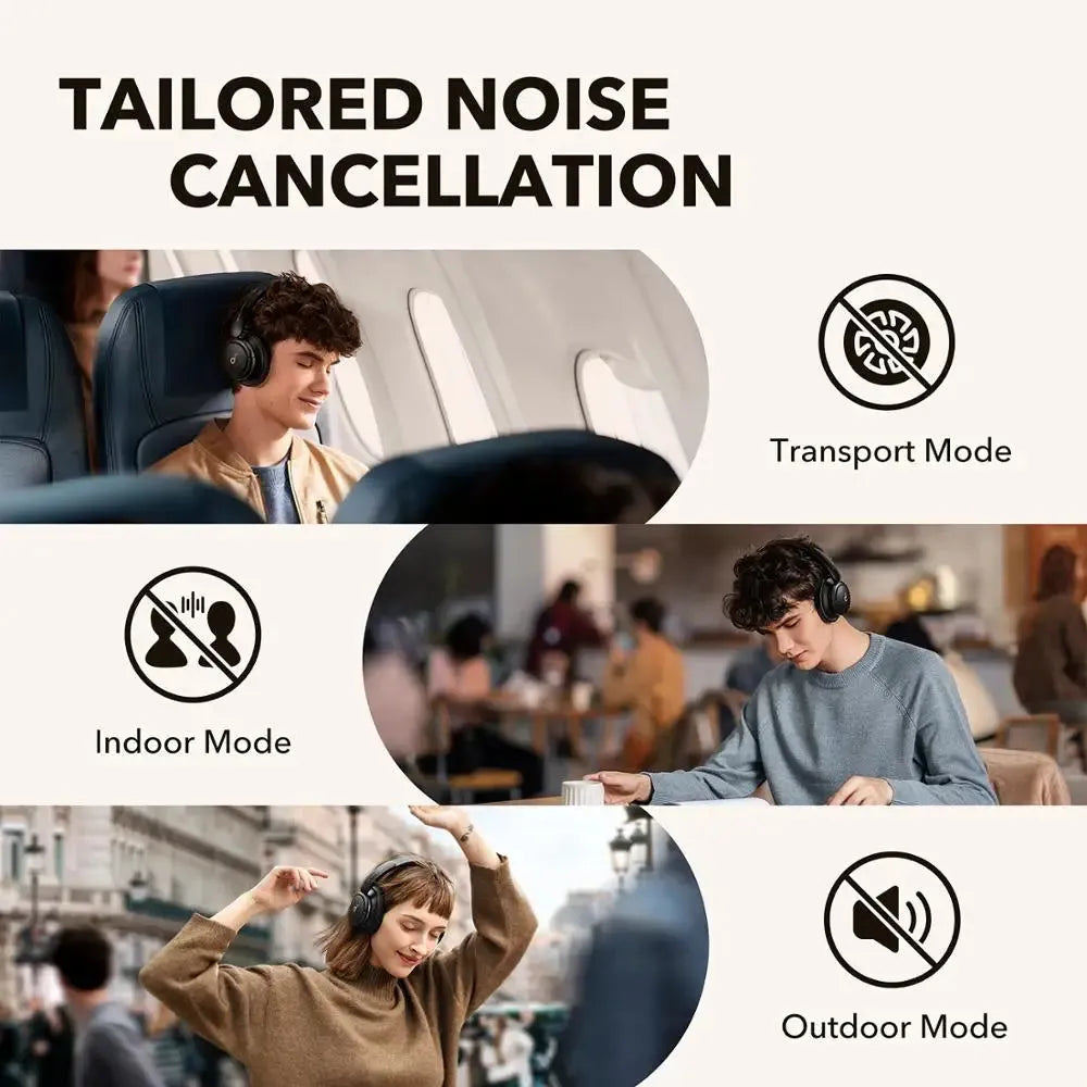 ANKER audífonos sobre oreja. ¡Sumérgete en un sonido cristalino y su tecnología de cancelación de ruido! Aud-143 - Gifteando