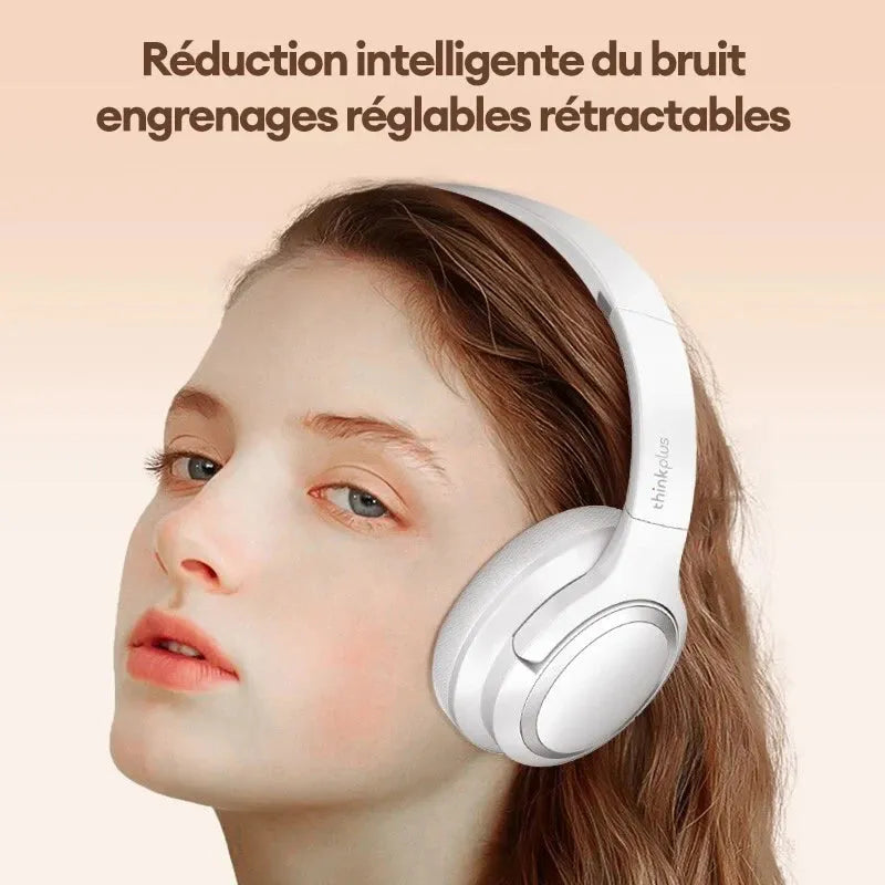 LENOVO audífonos sobre oreja, HIFI, cancelación inteligente de ruido, gran potencia AUD-052 - Gifteando