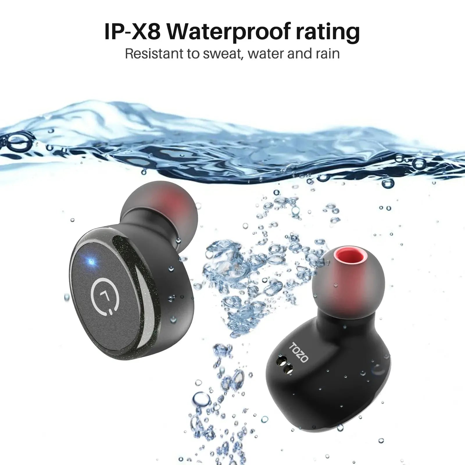 TOZO audífonos in-ear, llamadas mejoradas con IA y graves profundos, impermeables, 45 horas de reproducción AUD-092 - Gifteando