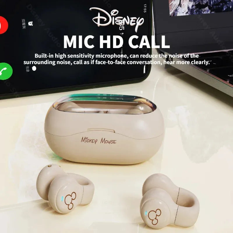 Disney audífonos TWS de clip externos oido, sonido HIFI, conducción ósea, inalámbricos, cancelación de ruido, deportivos y doble host para juegos. Aud-131 - Gifteando