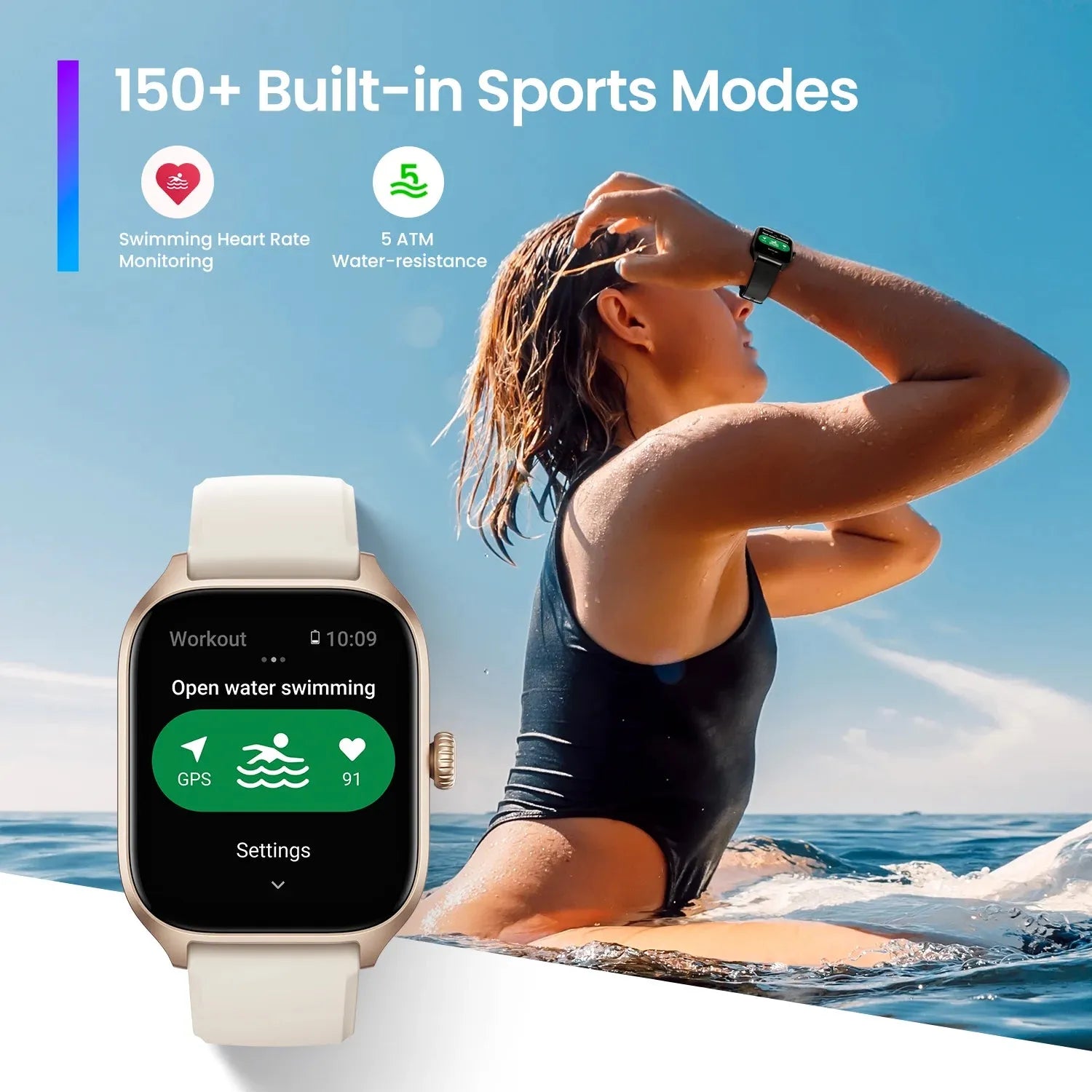 Amazfit reloj inteligente de 43 mm, Alexa, 150 modos deportivos, batería de larga duración, Android e IOS REL-033 - Gifteando