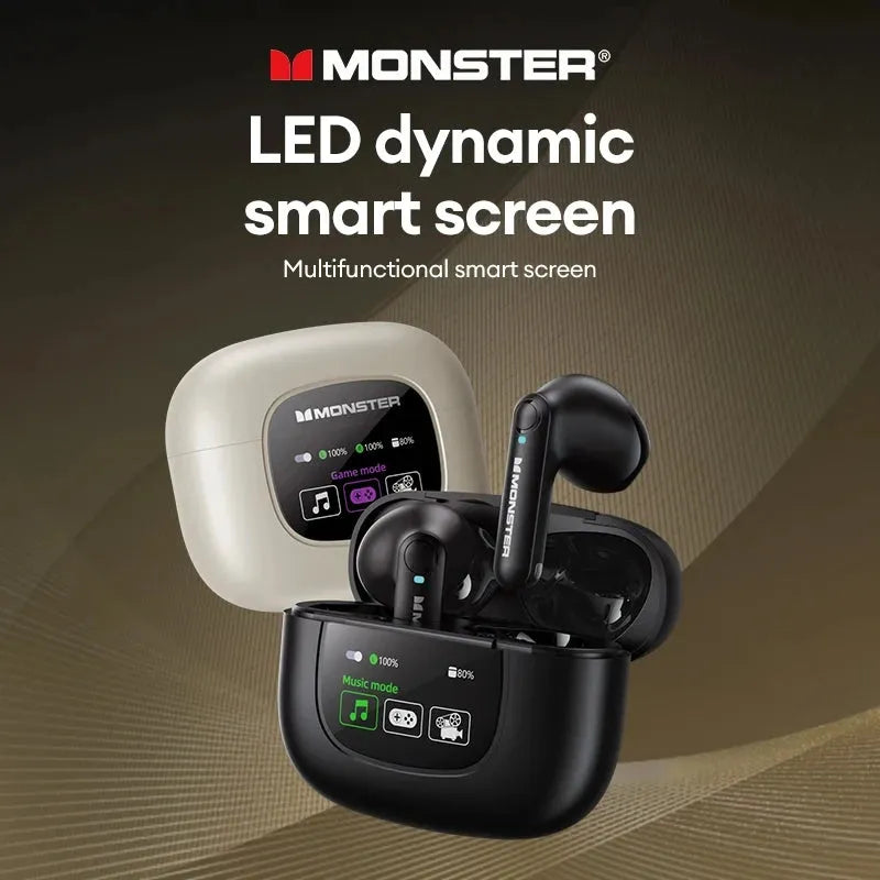 Monster audífonos con Bluetooth 5.4 TWS, alta fidelidad, juegos, deportivos, reducción de ruido, micrófono Aud-069 - Gifteando