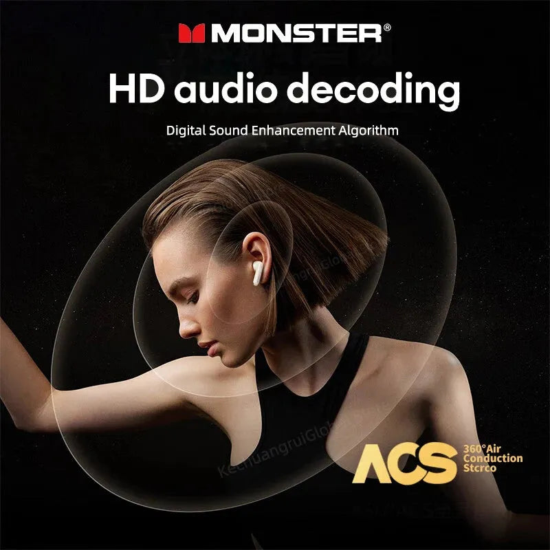 Monster audífonos con Bluetooth 5.4 TWS, alta fidelidad, juegos, deportivos, reducción de ruido, micrófono Aud-069 - Gifteando