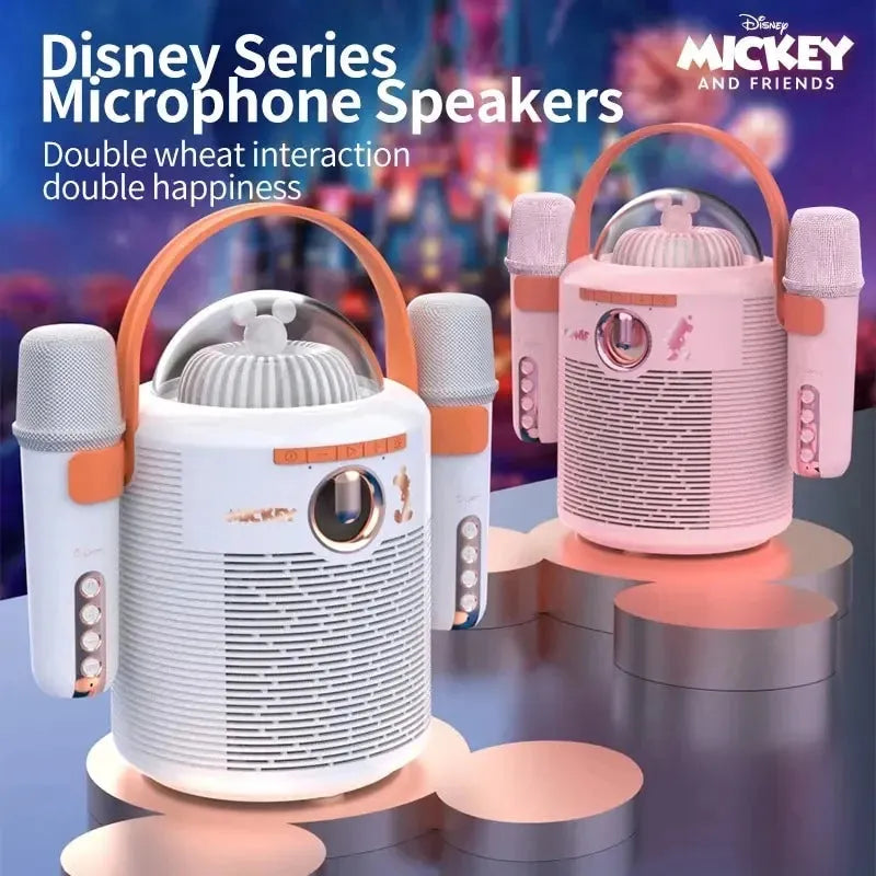 Disney bocina con micrófono, sonido estéreo HIFI, reducción de ruido, luces coloridas, inalámbrico, perfecto para las fiestas AUD-122 - Gifteando