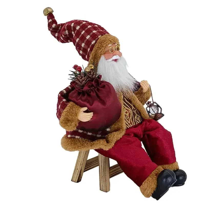 Figura de Santa Claus Sentado de 14’’: ¡El Toque Perfecto para tu Decoración Navideña! - Gifteando