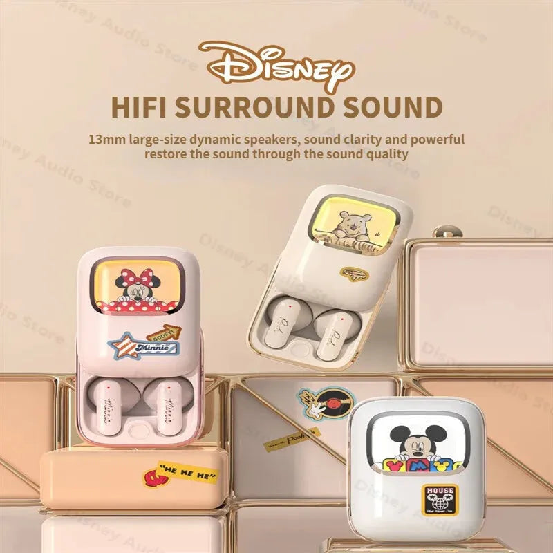 Disney audífonos Mickey, Minnie, in-ear, tapa deslizante, reducción de ruido, HIFI, resistentes al agua. Aud-132 - Gifteando