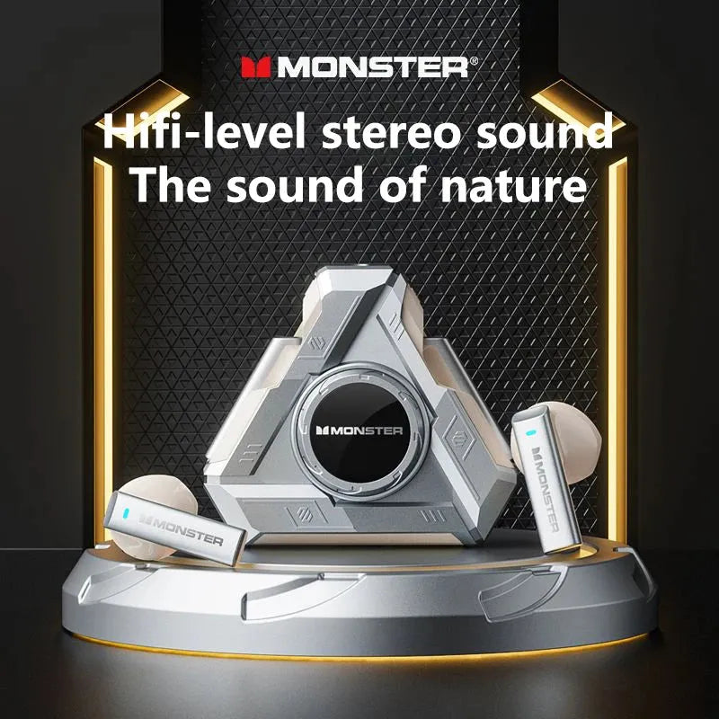 Monster audífonos con Bluetooth 5.4, diseño triangular, TWS con reducción de ruido Aud-072 - Gifteando