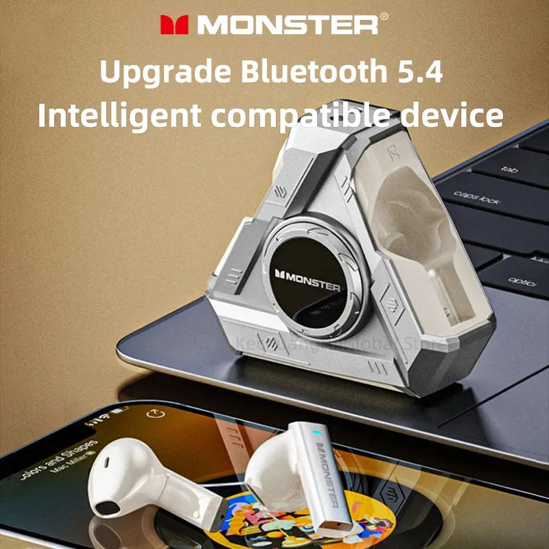 Monster audífonos con Bluetooth 5.4, diseño triangular, TWS con reducción de ruido Aud-072 - Gifteando